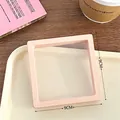 Pink 9x9cm square PE film jewelry storage box for anti-oxidation and display use - 9*9cm / Light Pink