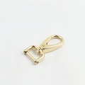 Light gold zinc alloy swivel lobster clasp with rotating square ring for bag straps - Inner Diameter 1.6cm / Light gold