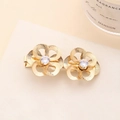 Fermaglio per capelli barocco con fiori dorati e strass scintillanti per acconciature - Oro