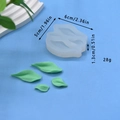 Macro shot of leaf silicone mold with dimensions 6x5cm and detailed green leaf clay samples - Multi-Size Leaf Shape(4)