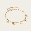 Elegante bracciale in acciaio inossidabile dorato con cinque pendenti a disco - Pendente con cinque dischi rotondi (SB22101521) / Oro