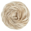 Golden messy hair bun extension with natural texture for voluminous hair styling - Cream Blonde