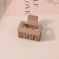 Minimalist square matte hair claw clip in milk tea beige finish for women - Bulk/5cm / Light Brown Coffee