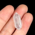 Natural clear quartz hexagonal double point crystal tower with pre-drilled hole - White Crystal