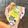Kreativer gelber Panda elektronischer Tetris Spielautomat Schlüsselanhänger für Taschen - Panda Mini Spielekonsole / Gelb