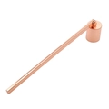 Elegant rose gold metal candle snuffer with long handle and cylindrical snuffer bell - Rose Gold Candle Snuffer Cover / Rose Gold