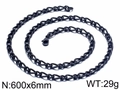 Collana a catena in acciaio inossidabile nero da 6mm lunga 600mm con chiusura a moschettone - Catena a spirale nera (KN35990-K)