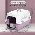 Grande cage de transport violette et blanche pour animaux avec porte métallique, 57x33x37cm - Grand de base-Sans lucarne (57x33x37cm) / Violet