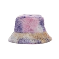 Chapeau bob tendance en peluche pour femmes avec dégradé arc-en-ciel et tie-dye - M (56-58cm) / Tie-Dye Arc-en-Ciel (D)
