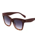 Übergroße Cat-Eye-Sonnenbrille mit weinrotem Schildpatt-Rahmen und grauen Gläsern - Burgunder Oben Schildpatt Unten Graue Gläser