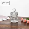 Transparent glass vase with vintage diamond relief texture, 10.4cm tall for home decor - Bayonet Rhombus