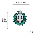 Embroidered skull patch with green laurel leaves measuring 5.7x6.3cm for DIY clothing - 10635-Laurel Leaf Skull