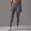 Détail du pantalon de yoga taille haute sans couture bleu gris avec effet galbant fessier - XS / Bleu Gris Clair