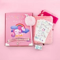 Set de papelería de unicornio con libreta de peluche y bolígrafo en caja de regalo rosa - Estilo Unicornio Rosa / Rosa