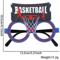 Basketball thema feestbril in rood en blauw met basketball tekst voor supporters - Basketbalring Stijl