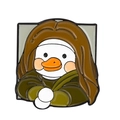 Pin de canard jaune inspiré par l'art de Mona Lisa, badge en émail d'animal mignon - Mona Lisa Parodie Canard (XZ6927)