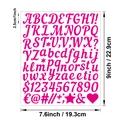 Autocollants de lettres et chiffres rose de 1 pouce pour cadeaux DIY et décorations - Écriture Manuscrite Magenta (P226)
