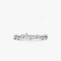 Minimalist double-layer S925 sterling silver ring with sparkling round zircon stones - US 5 / Silver