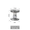 Smoky gray glass candle holder in vintage streamlined design, small size 8.5cm height - Smoke Gray Small