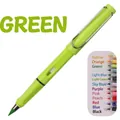 Ergonomic green inkless eternal pencil with metal clip and handwriting samples - Small Rod HB / Green