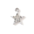 Colgante de estrella plateada brillante con diamantes para crear joyas de bricolaje - Diamante de Imitación Blanco Plateado