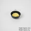 Miniature bol de ramen pour maison de poupée en noir, taille 4cm de diamètre - Bol noir de 4 cm + nouilles
