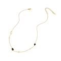 Elegante collana a Y dorata con pendenti a goccia neri e dettagli a forma di cuore - Stile Collana Goccia d'Acqua (5#)