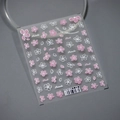 Pink cherry blossom nail decals with white floral patterns on transparent sheet TS-3213 - TS-3213 Falling Sakura