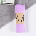 Purple cotton linen scarf rolled with eco-friendly paper packaging on white surface - Light Purple / One Size
