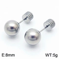 Minimalist silver 8mm ball stud earring in stainless steel with a screw back closure - 8mm / Steel