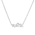 Elegant silver hummingbird necklace with abstract bird pendant on white background - Arabic Calligraphy Pendant Necklace-Silver (25)