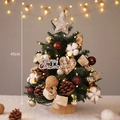 45cm mini green Christmas tree with warm LED lights and pine cones on wood base - Love Heart Cotton 45CM
