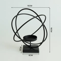 Nordic minimalist black metal geometric sphere candle holder with dimensions 16x15cm - Globe-Black