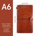 Brown A6 PU leather traveler notebook with engraved message for teachers - To My Teacher / Brown