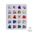 Macro detail of twenty colorful heart-shaped crystal rhinestones for nail art DIY crafts - Heart Multicolor Mix (Style 06)