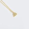 Collier chic en or avec un petit pendentif éléphant orné de zircons cubiques brillants - Éléphant (Grandes oreilles)