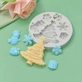 Molde de silicona de árbol de Navidad y muñeco de nieve para repostería creativa DIY - Serie de Navidad (6 en 1)