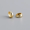 Macro shot of 925 sterling silver stamp on gold-plated wide band earrings - Inner 7mm / Gold