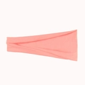 Elastic coral pink knitted sports headband featuring seamless moisture-wicking fabric - Watermelon Pink