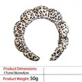 Thick sponge leopard print headband for women with soft velvet leopard texture - 23-velvet Leopard Print Light Green Spotted Headband