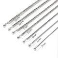 Confronto tra catene a maglia grumetta argento da 3mm a 9mm su sfondo bianco pulito - 3mm*45cm / Color Acciaio