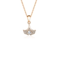 Rose gold D-color Moissanite necklace with ginkgo leaf pendant and zircon inlay - Fan-shaped Ginkgo Leaf (fddz-013) / Rose Gold