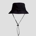 Detalle de sombrero de sol de nylon negro con cordón ajustable y hebilla de cierre - M(56-58cm) / Negro