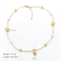 Detail showing 12mm pearls and 18mm gold teardrop pendant necklace dimensions - Pear Shape Pendant