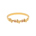 Bracciale dorato in acciaio inossidabile con ciondoli a forma di margherita e farfalla - Stile Farfalla Margherita (3#)