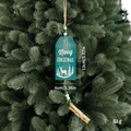 Addobbo natalizio in legno verde con stampa di renne, testo Merry Christmas e clip inclusa - Verde Lago