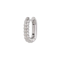 Silver twist texture huggie hoop earrings with polished metal finish and hidden clasp - Twisted Texture / Silver