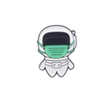 Cartoon astronaut emaille speld met muntgroen masker voor ruimtevaart liefhebbers - Met Muntgroen Masker Stijl (XZ5443)