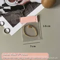 Pink frosted EVA small jewelry storage bag 7x10cm with transparent window for rings - Transparent / 7*10cm
