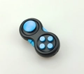 Close-up of black and blue stress relief fidget controller with silicone buttons - Blue with Color Box and String